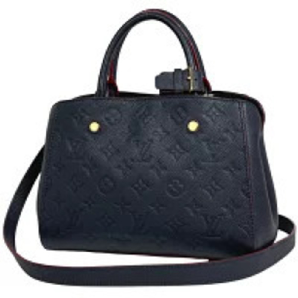 Louis Vuitton Montaigne Shoulder Bag 2way Handbag Monogram Empreinte Marine